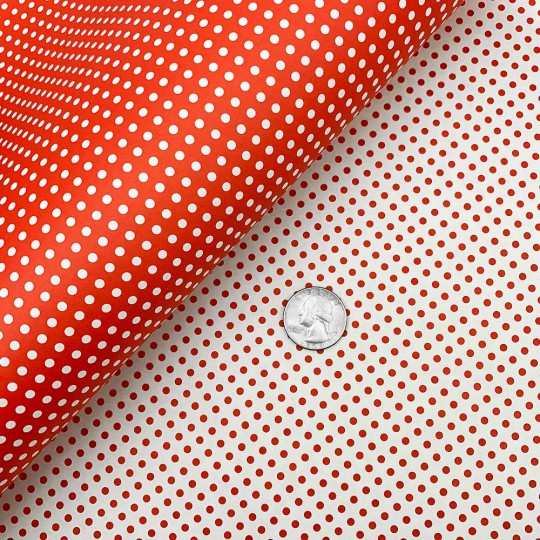 Red and White Polka Dot Italian Paper ~ Tassotti ~ Reversible Print